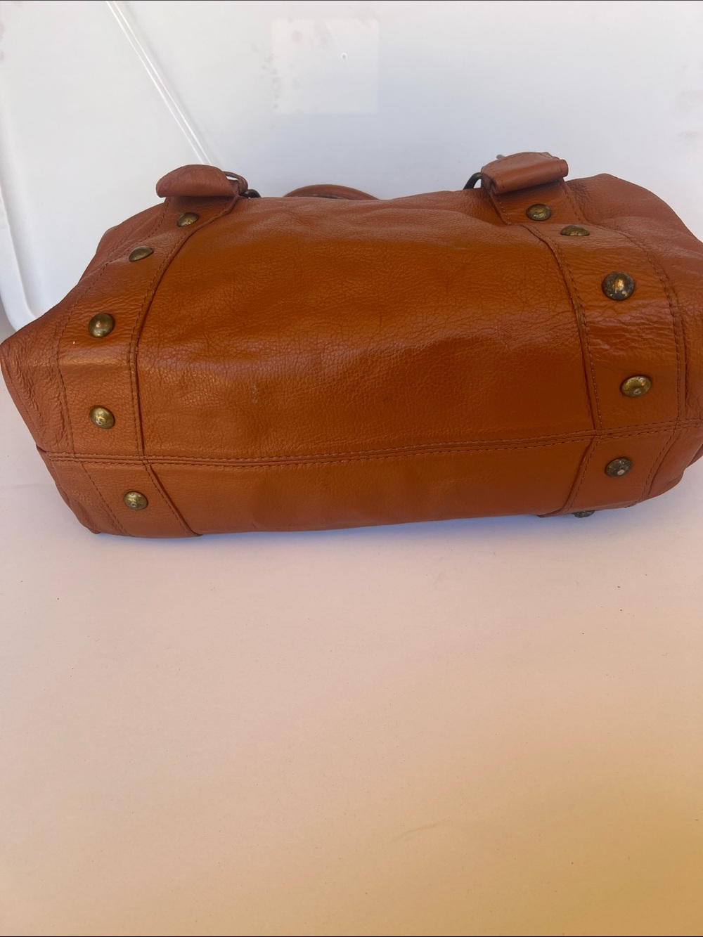Deborah Gallo Classic Brown Leather Satchel Handbag - Picture 4 of 7